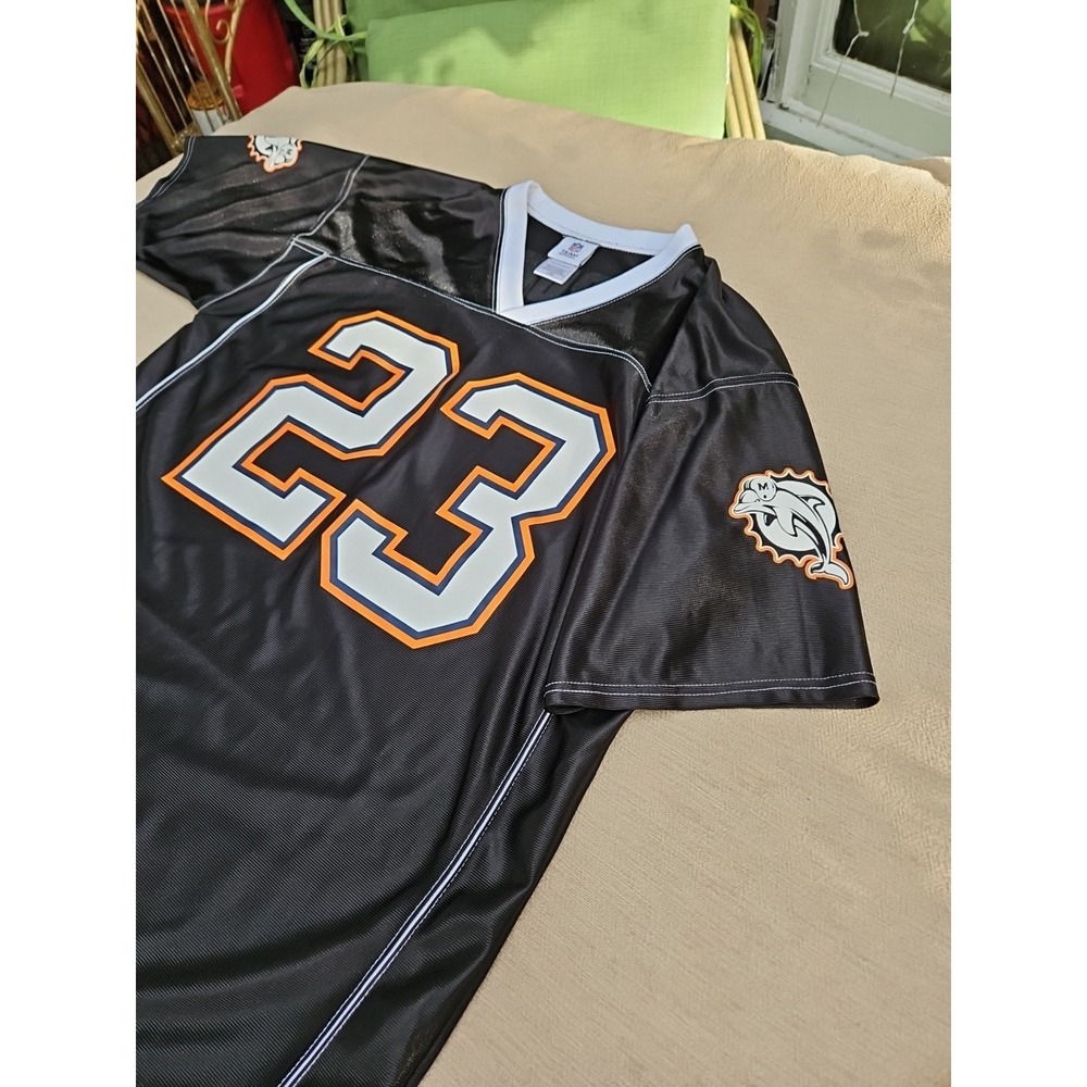 Miami Dolphins Ronnie Brown Jersey Black #23 Vintage NFL Team Apparel‎ Large